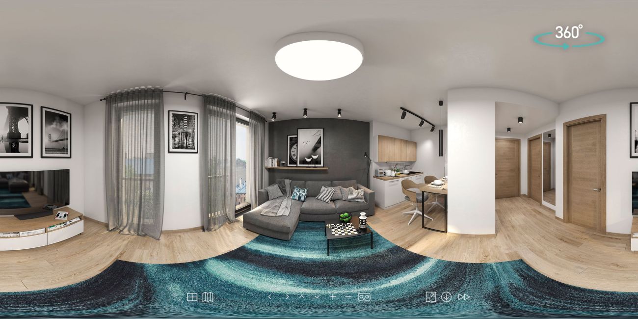 2-istabu dzīvokļa virtuālā tūre 360°